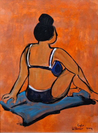 Acryl schilderij, Maya Wildevuur, Giglio, 2004